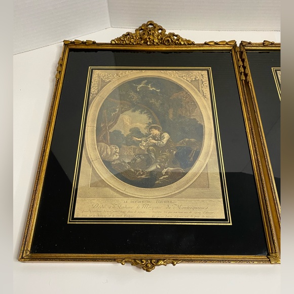 Antique Framed Prints Dedicated to Madame la Marquise de Montesquiou Vintage Art - Picture 2 of 15